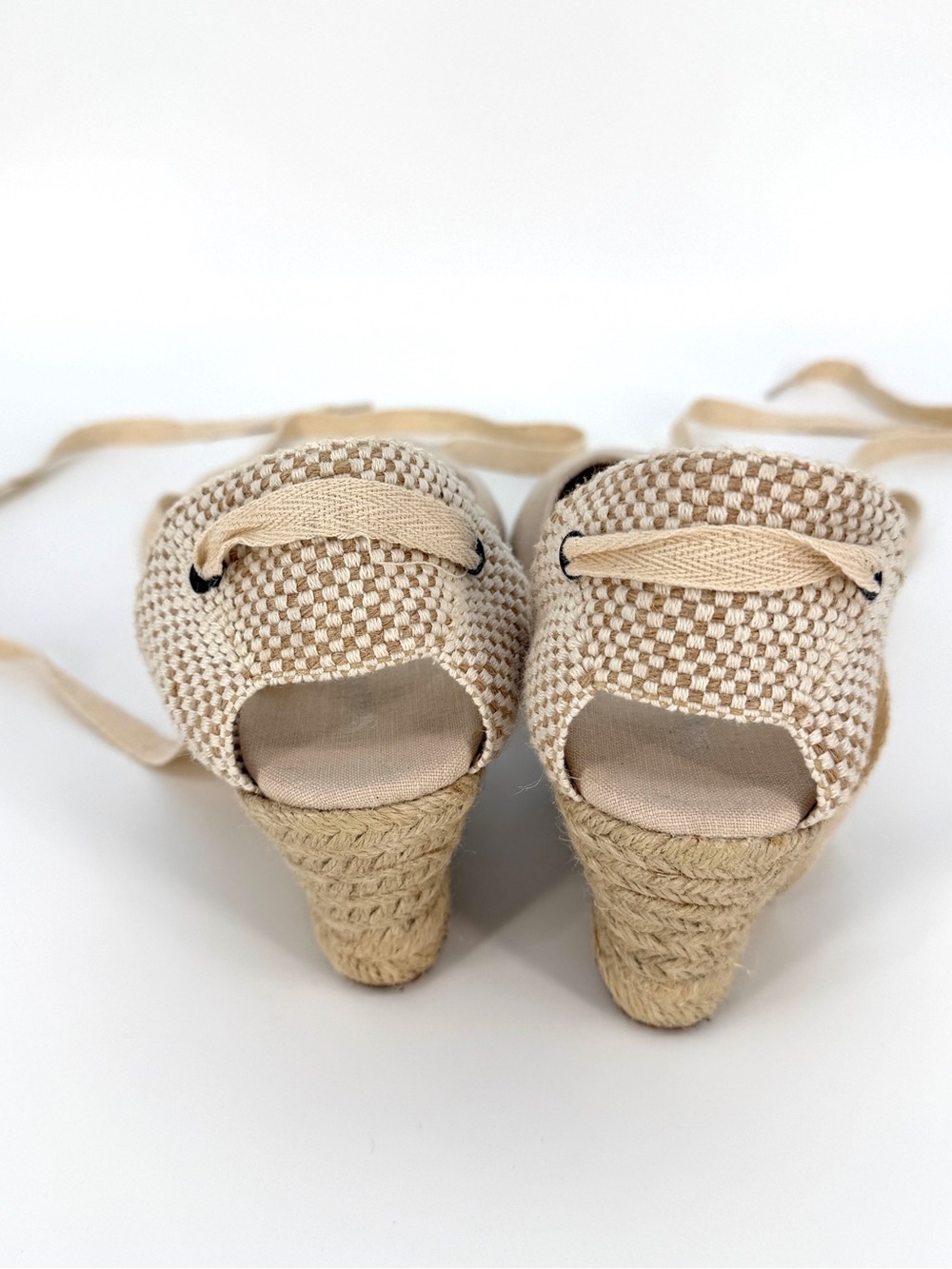 Soludos Lyon Ankle Wrap Espadrille LA Concha Ivory Women’s 9.5 Coastal Boho - Picture 4 of 8